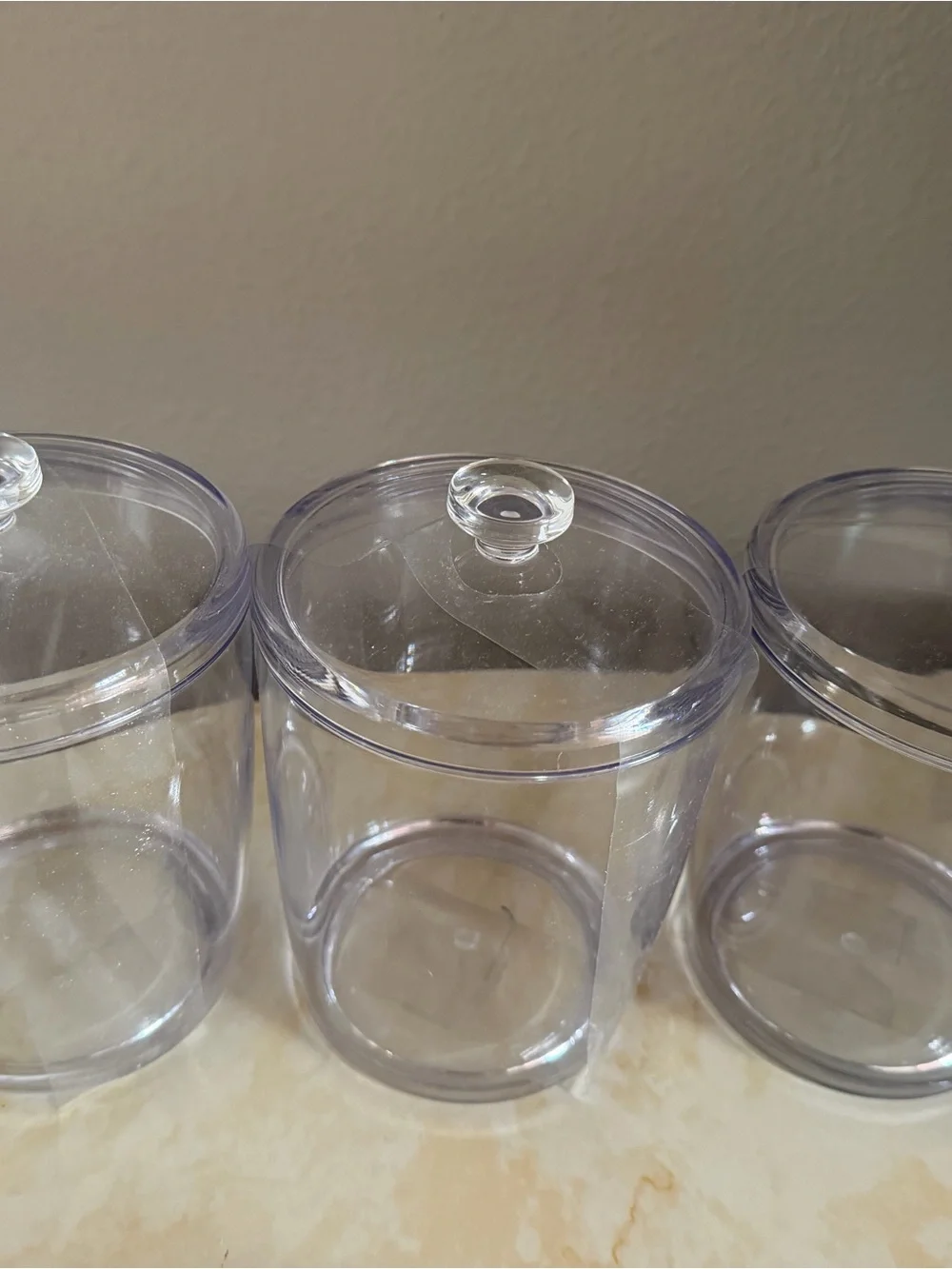 Sleek 3-Piece Crystal Clear Apothecary Jar Set – Brand New